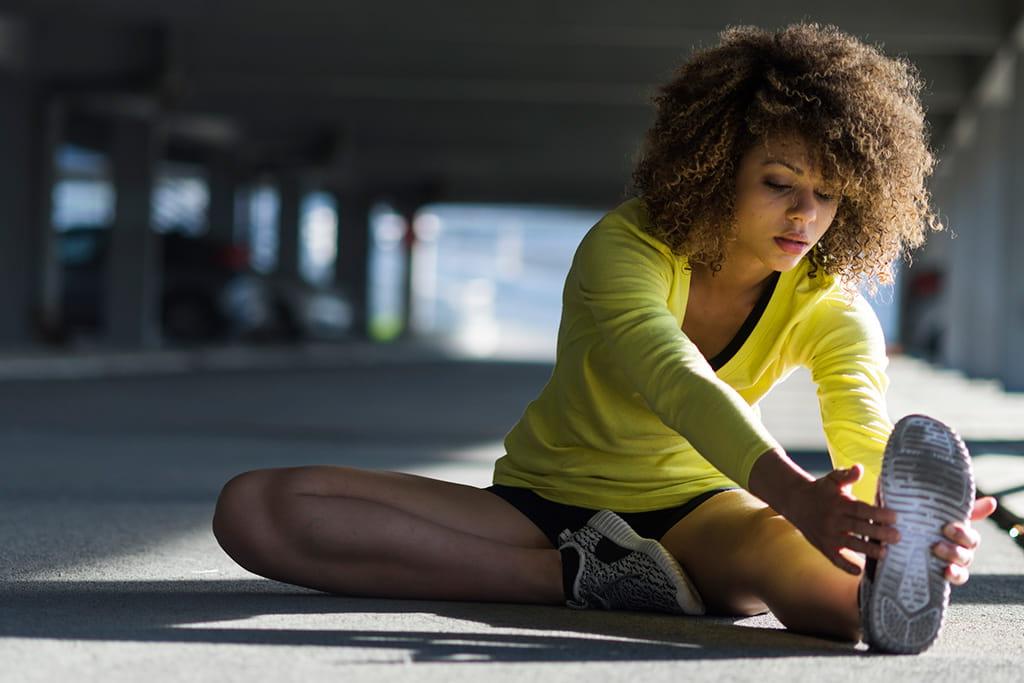 woman stretching