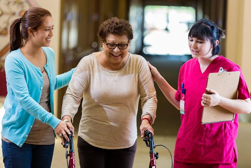 adult woman in physical therapy